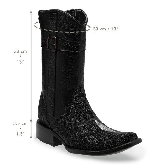 Bota vaquera en piel original de mantarraya modelo fenix