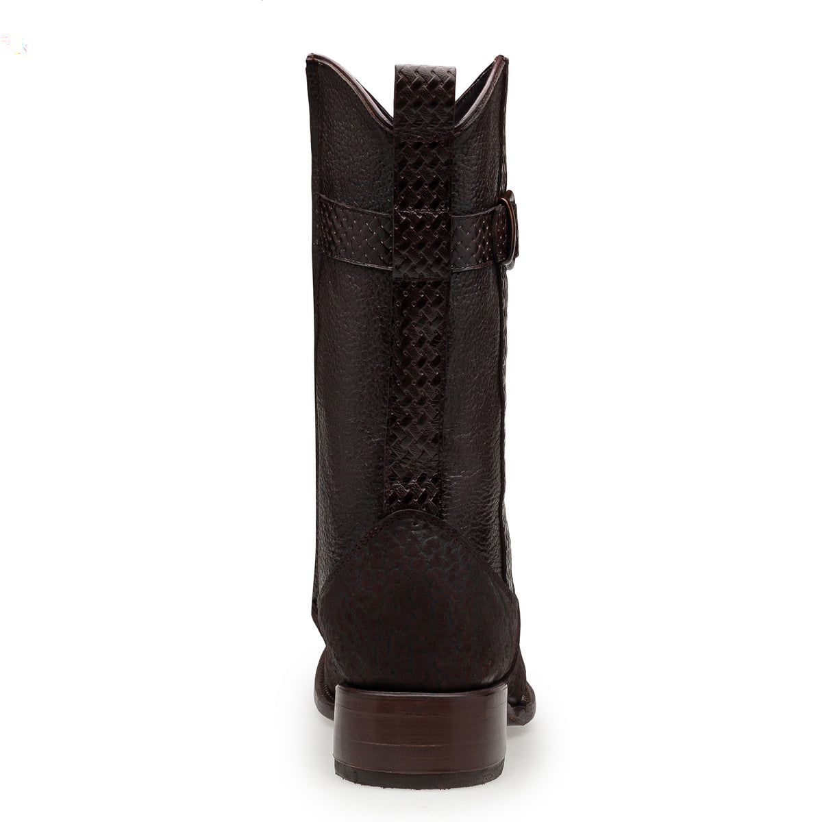 Bota vaquera en piel original de cuello de toro modelo fenix.