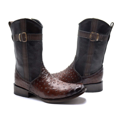 Cowboy Boot Model Phoenix, in Original Ostrich Leather.