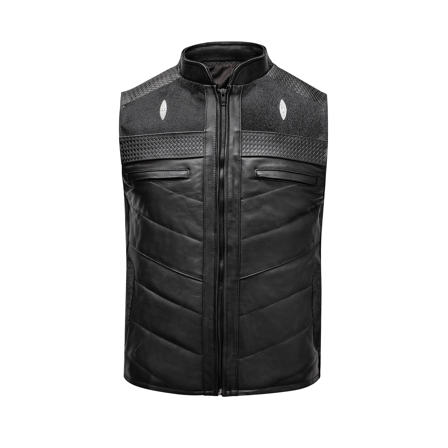 Genuine Stingray Leather Vest, Diamond Model
