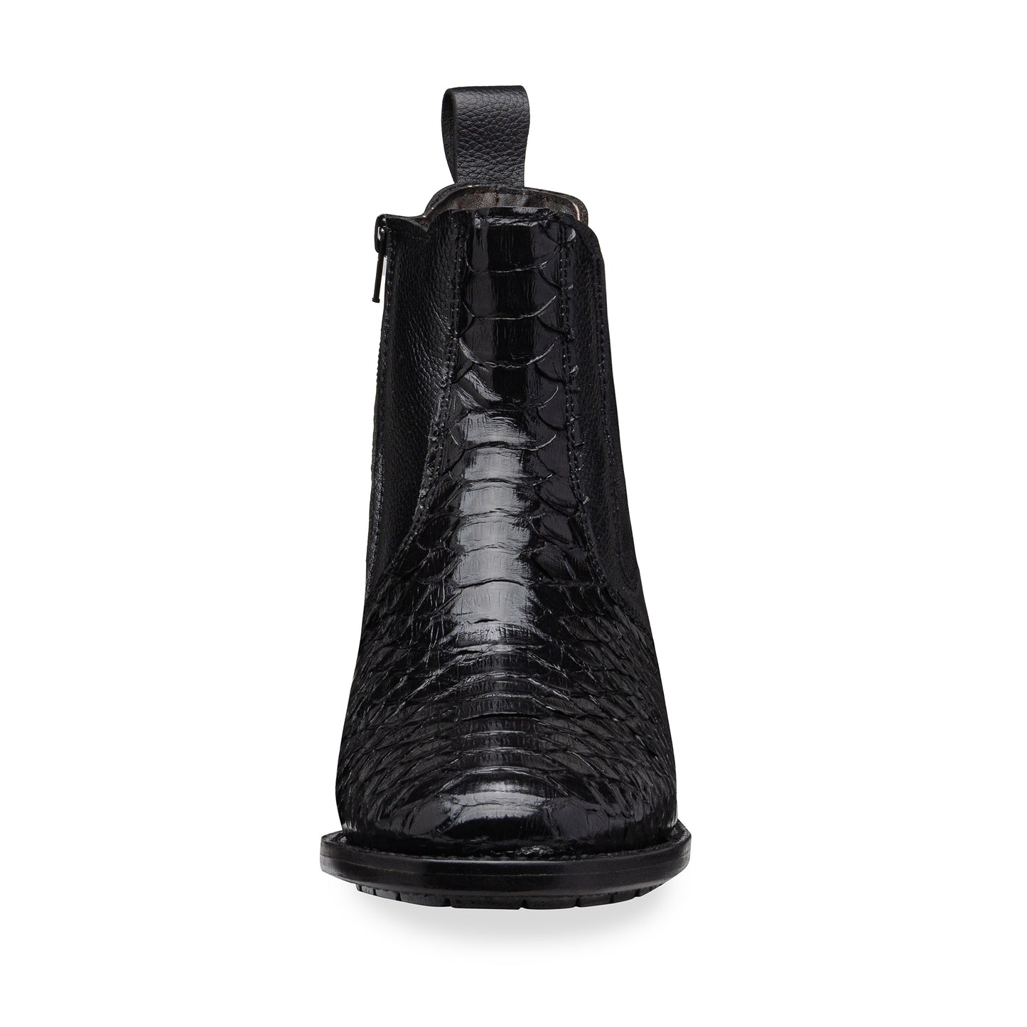 Quirón model python leather ankle boot with grafted sole