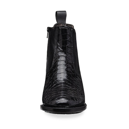 Quirón model python leather ankle boot with grafted sole
