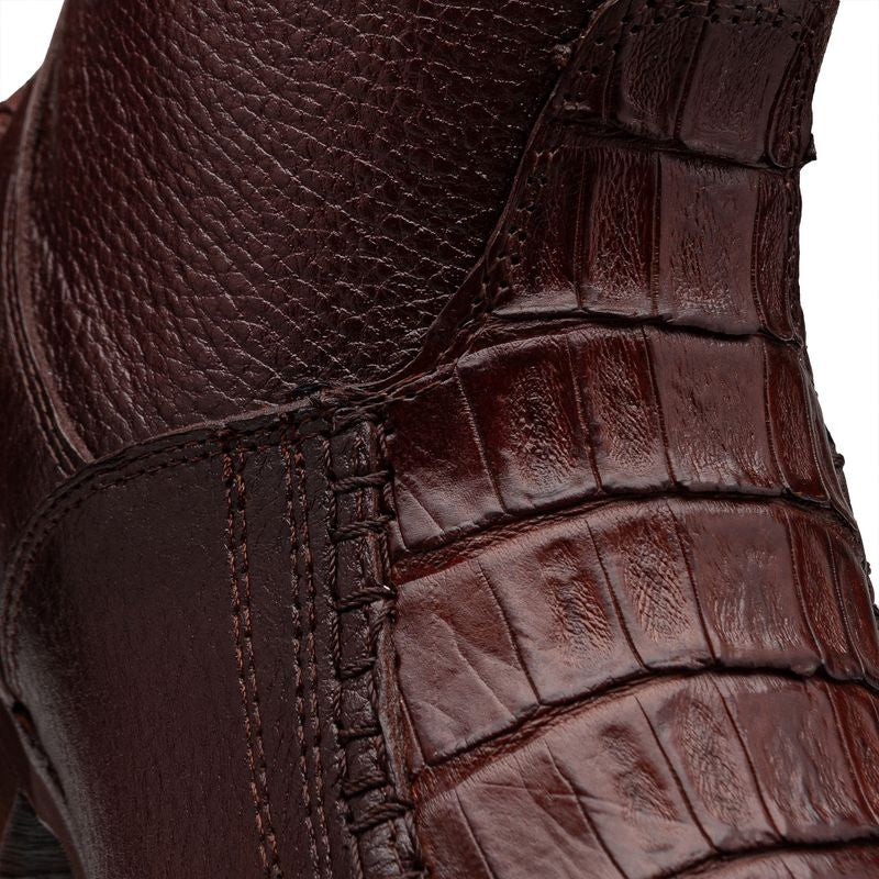 Genuine crocodile leather boot, handcrafted finish, handwoven - Espiga model.