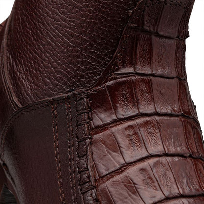 Genuine crocodile leather boot, handcrafted finish, handwoven - Espiga model.