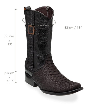 Bota en piel original de pitón modelo fénix nobuck