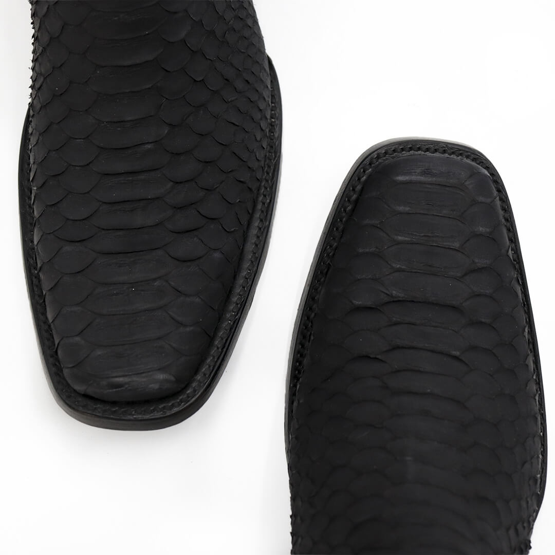Bota en piel original de pitón modelo fénix nobuck