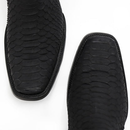 Bota en piel original de pitón modelo fénix nobuck