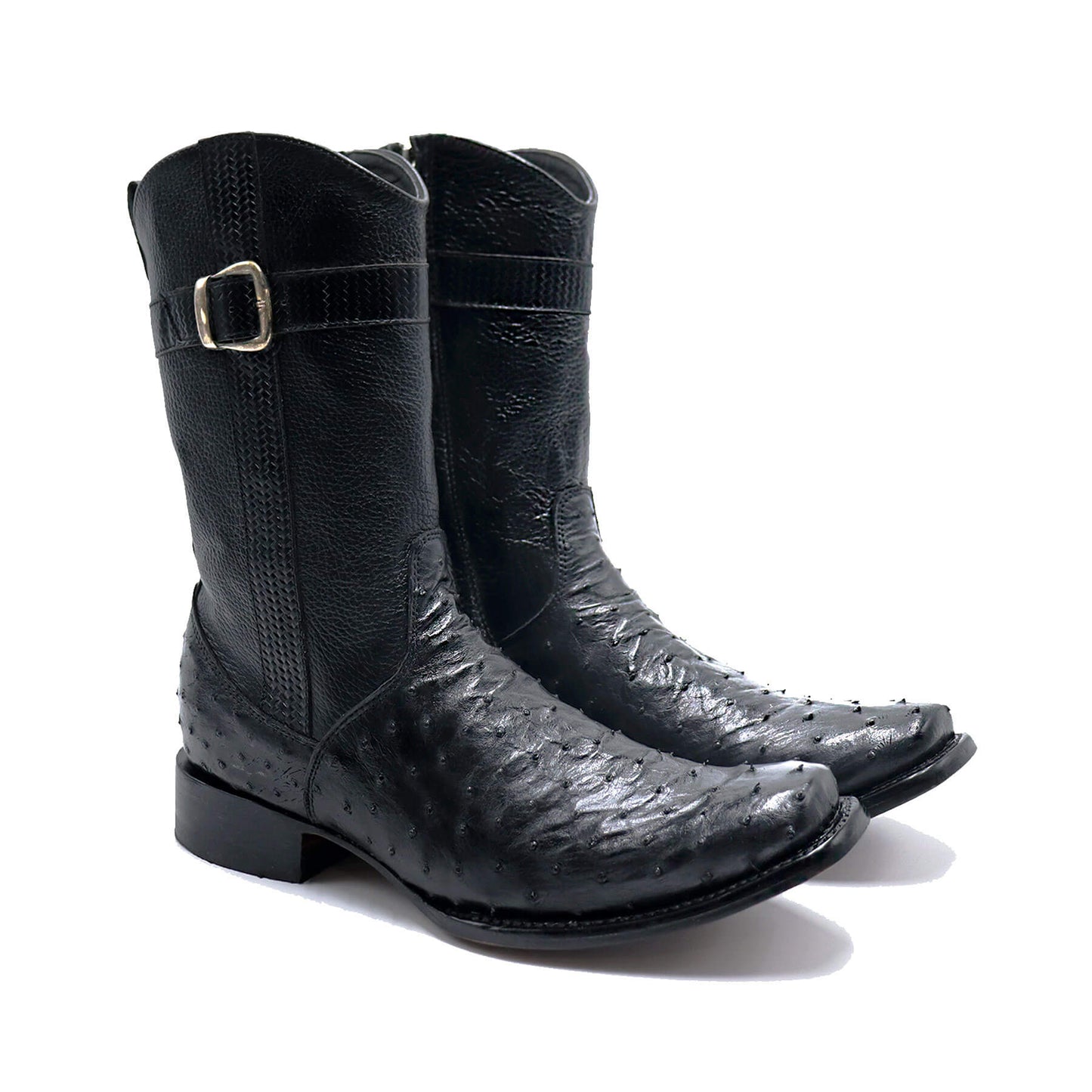 Cowboy Boot Model Phoenix, in Original Ostrich Leather.