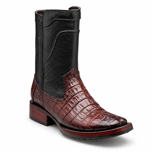 Botin vaquero de piel original de cocodrilo modelo oeste