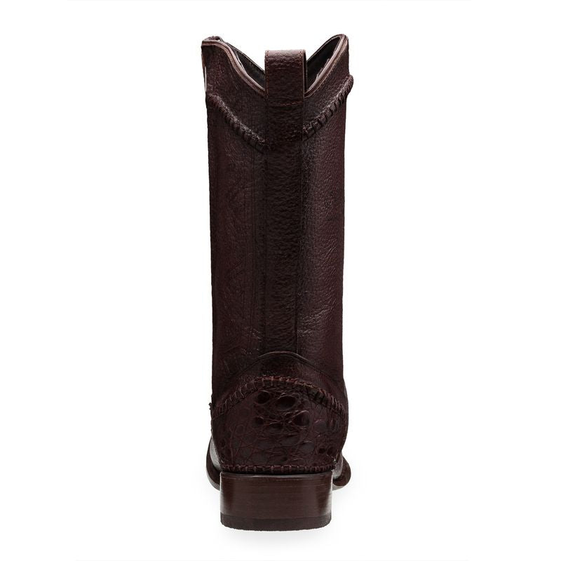 Genuine crocodile leather boot, handcrafted finish, handwoven - Espiga model.