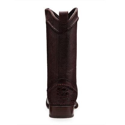 Genuine crocodile leather boot, handcrafted finish, handwoven - Espiga model.