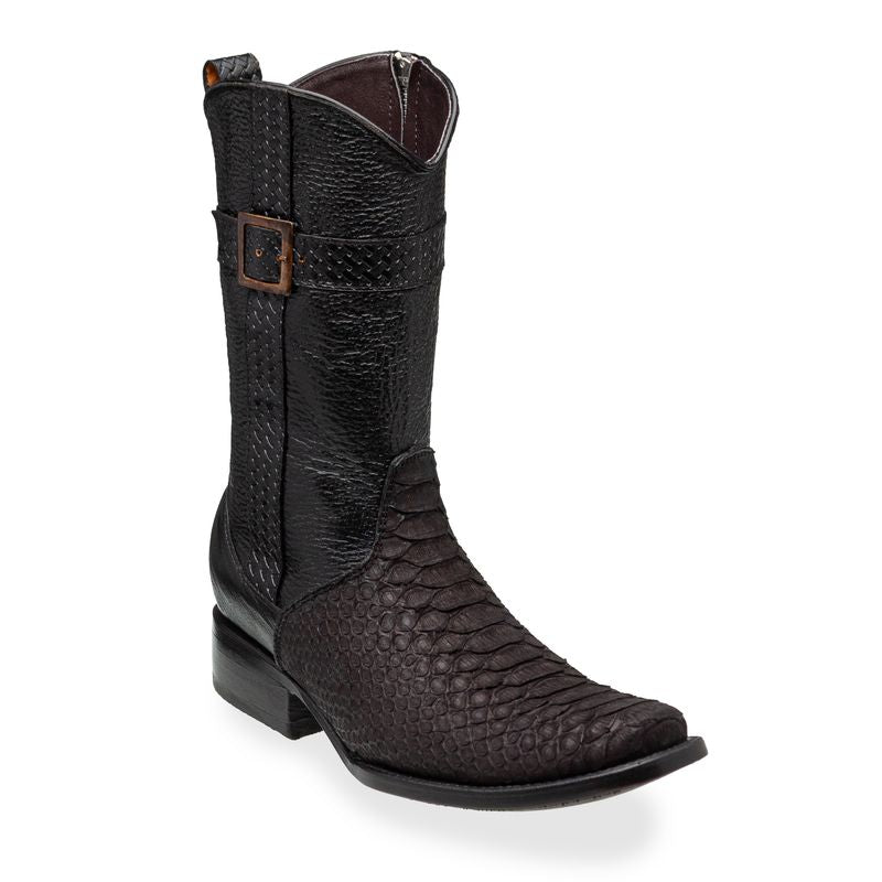Bota en piel original de pitón modelo fénix nobuck
