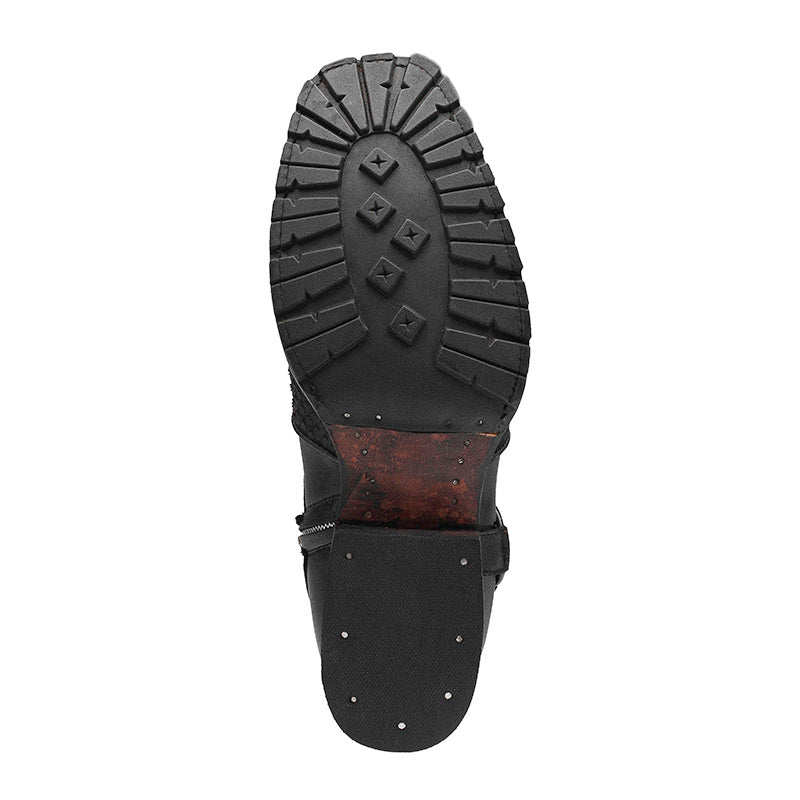 Botín en piel original de Pitón modelo Biker estilo urbano