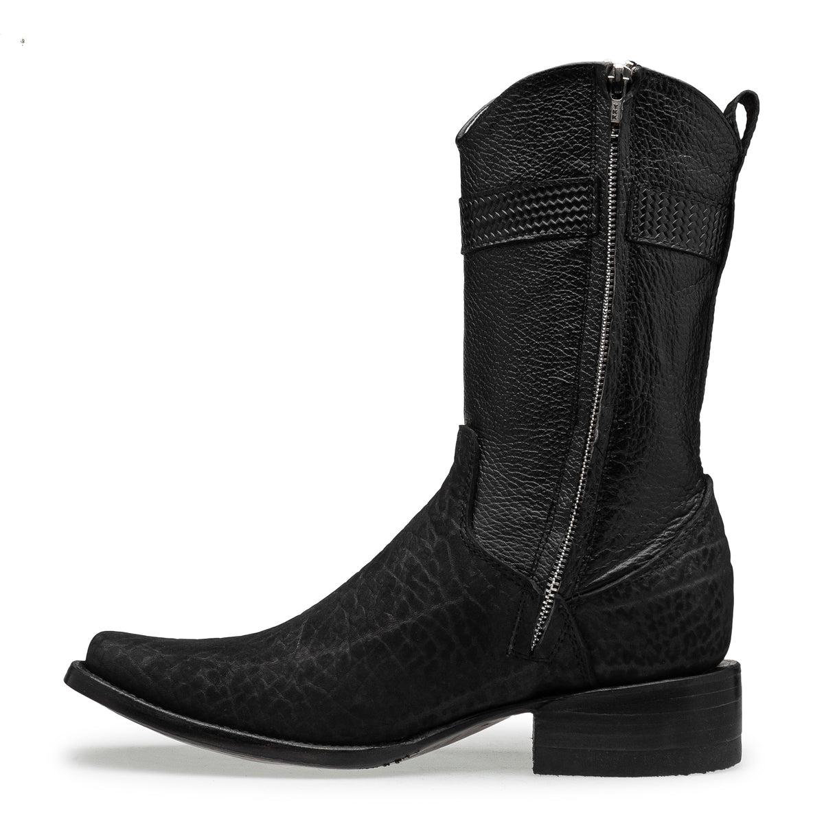 Bota vaquera en piel original de cuello de toro modelo fenix.