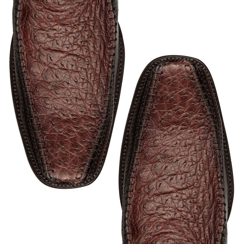 Bota en Piel de Avestruz original tejido Artesanal.