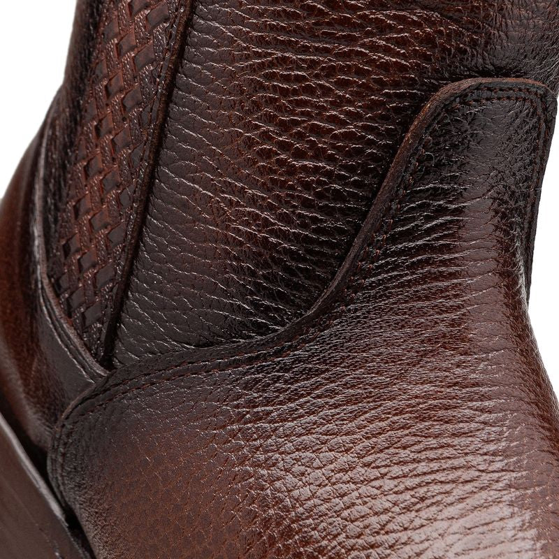 Brandy Model Cowboy Boot in Original Deerskin