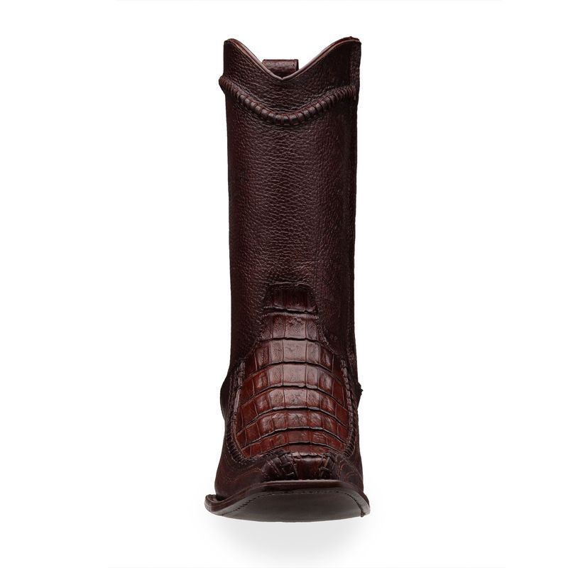 Genuine crocodile leather boot, handcrafted finish, handwoven - Espiga model.