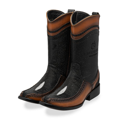 Caudal Model Cowboy Boot in Original Manta Ray Leather