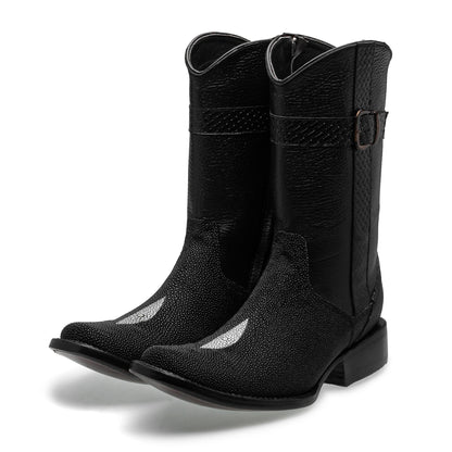 Bota vaquera en piel original de mantarraya modelo fenix