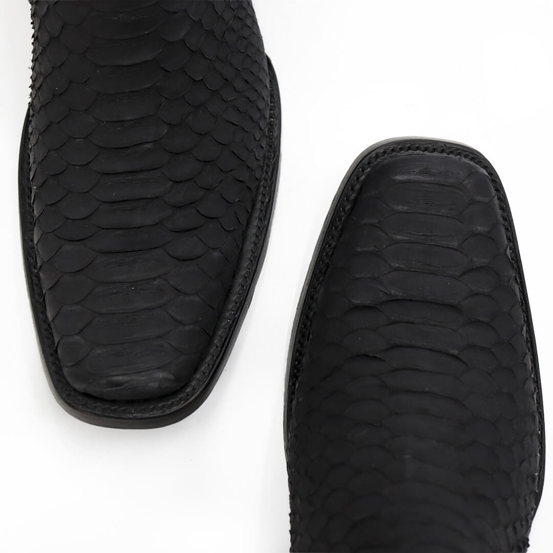 Bota en piel original de pitón modelo fénix nobuck