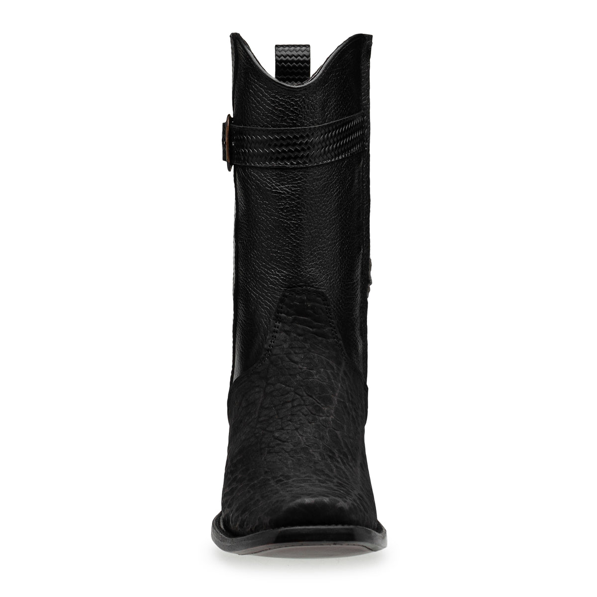 Bota vaquera en piel original de cuello de toro modelo fenix.