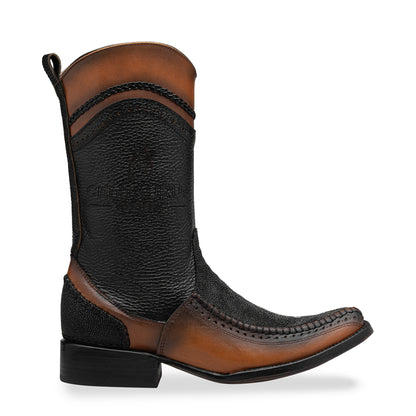 Caudal Model Cowboy Boot in Original Manta Ray Leather