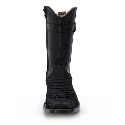 Bota en piel original de pitón modelo fénix nobuck