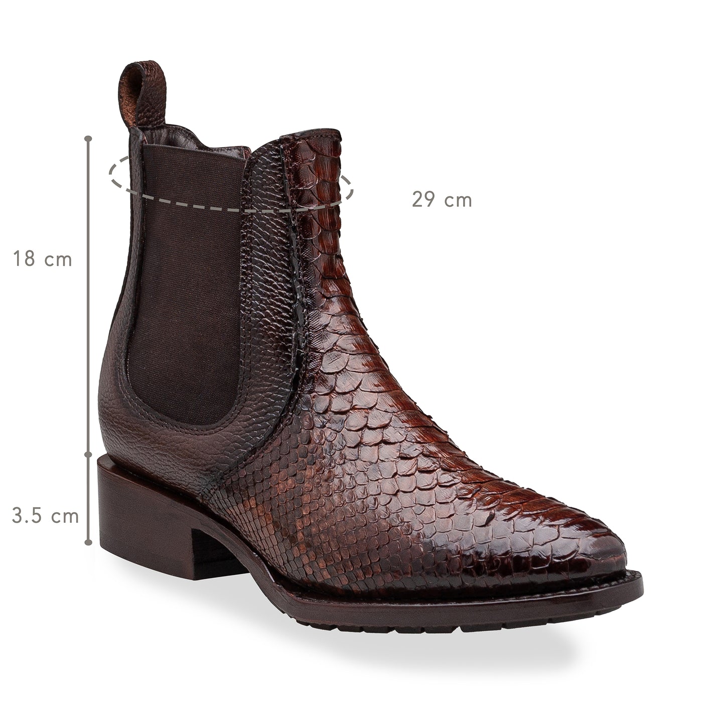 Botín casual en piel de python modelo Quirón