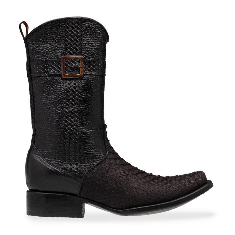 Bota en piel original de pitón modelo fénix nobuck