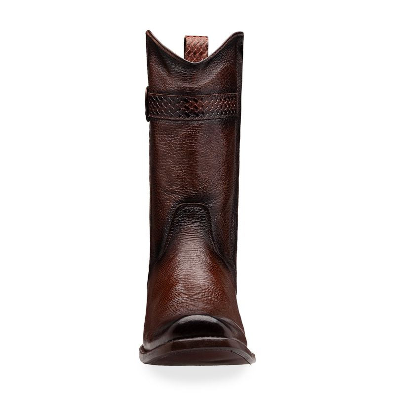 Brandy Model Cowboy Boot in Original Deerskin