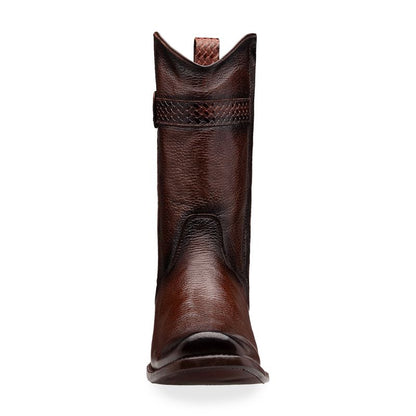 Brandy Model Cowboy Boot in Original Deerskin