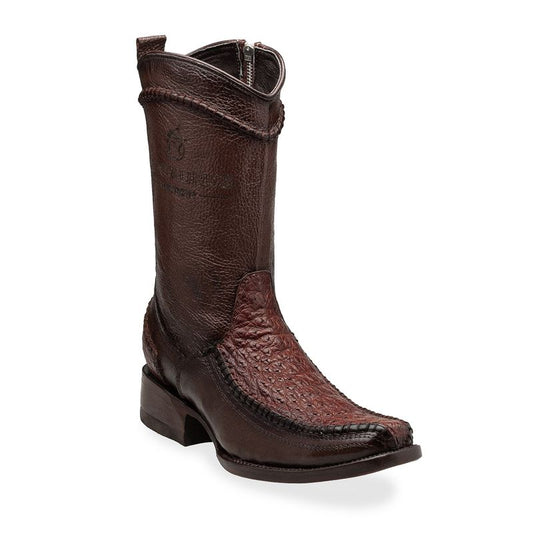 Bota en Piel de Avestruz original tejido Artesanal.