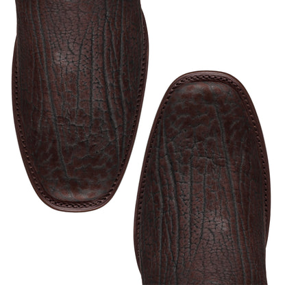 Bota vaquera en piel original de cuello de toro modelo fenix.