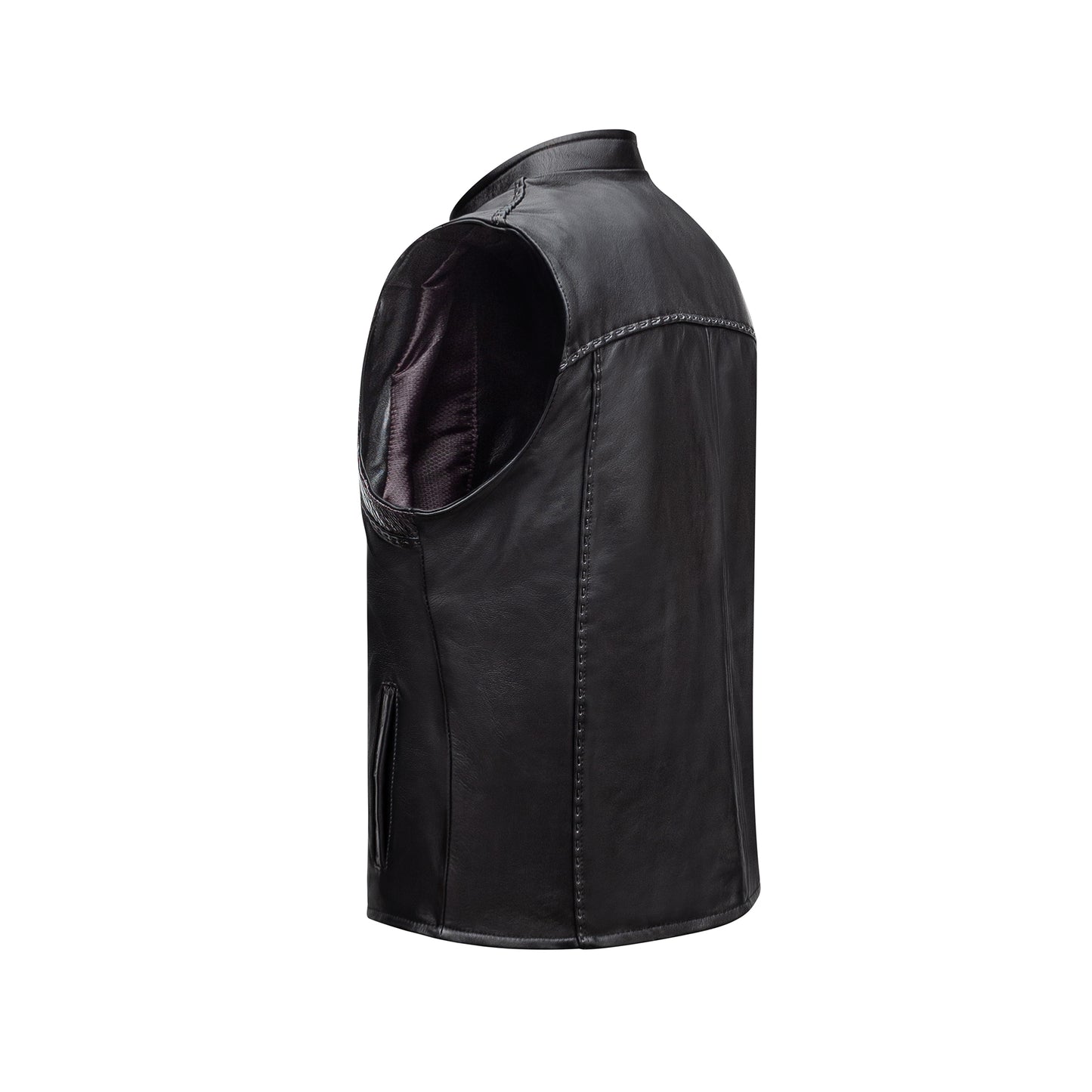 Crocodile leather vest, hand-woven