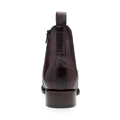 Quirón model python leather ankle boot with grafted sole