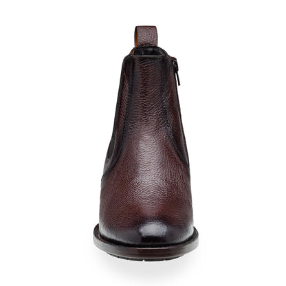 Quirón model python leather ankle boot with grafted sole