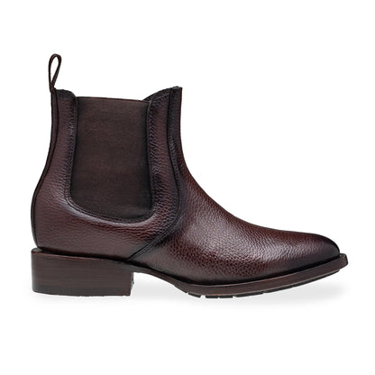 Quirón model python leather ankle boot with grafted sole