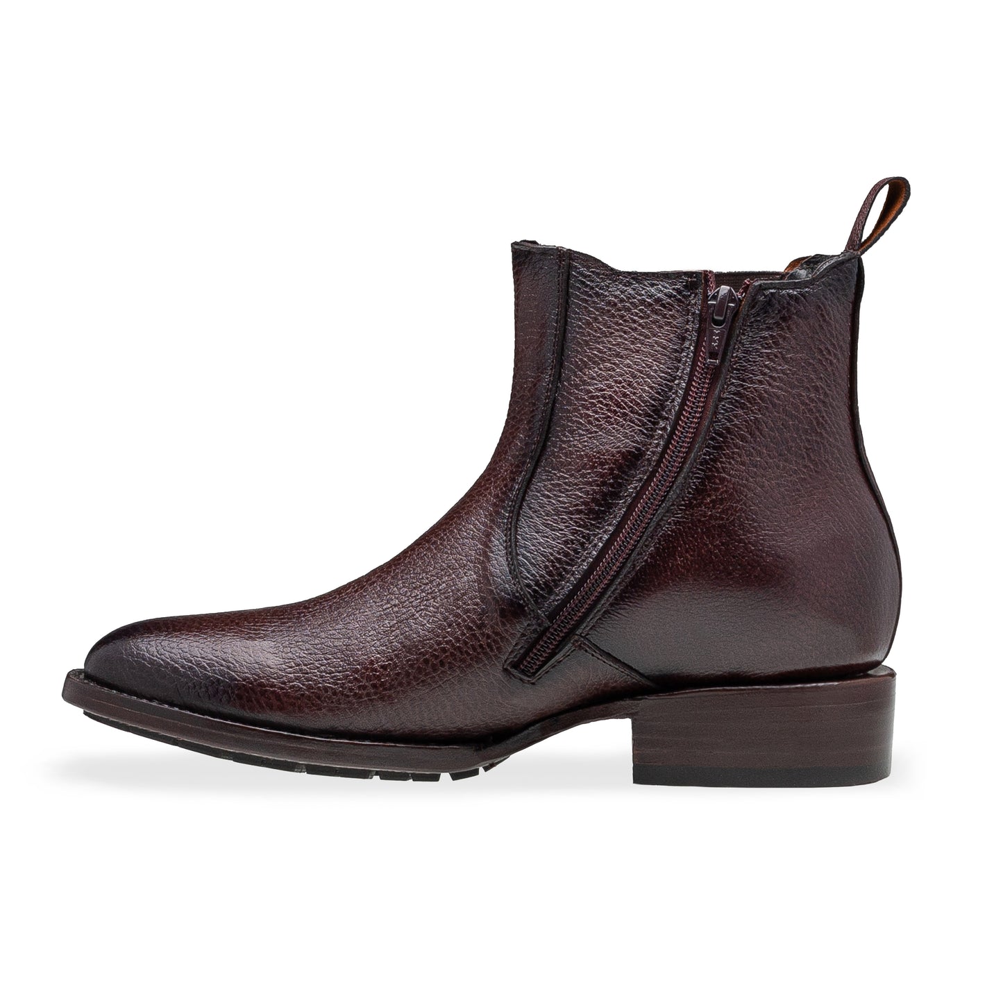 Quirón model python leather ankle boot with grafted sole
