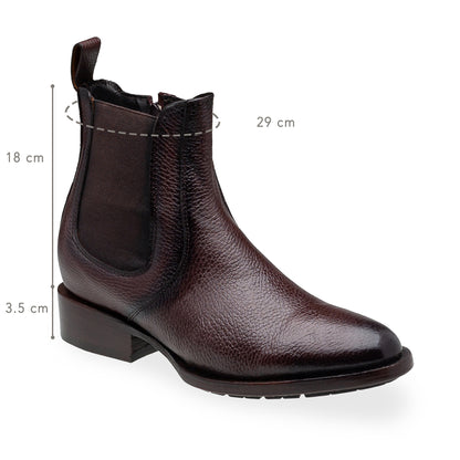 Quirón model python leather ankle boot with grafted sole