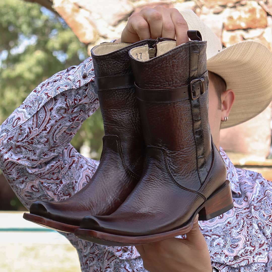 Bota Vaquera Modelo Brandy en Piel de Venado Original