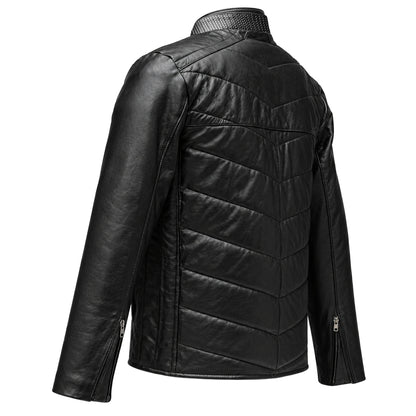 Ares vest in sheepskin with crocodile appliqués